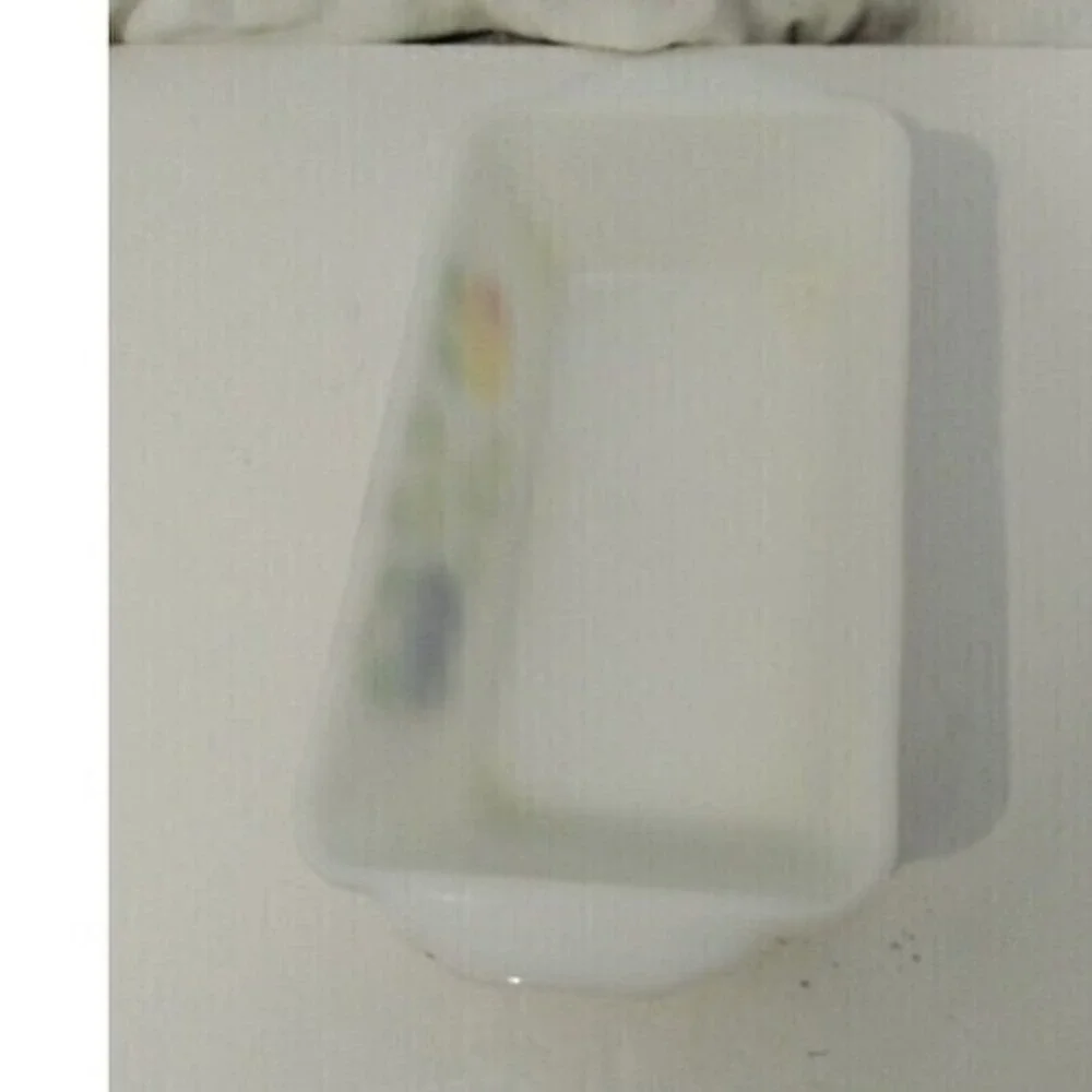 Vintage Fire‎ King Milk Glass Baking Dish Fruit Design Rectangular Casserole Pan